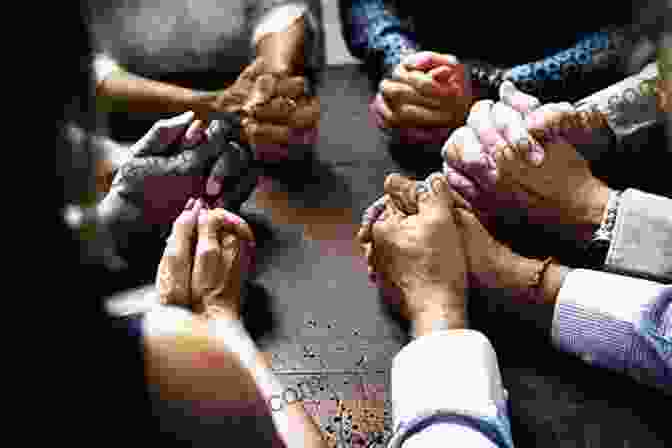 A Family Gathers In Their Living Room, Holding Hands And Praying Together. Pass Your Faith To Your Children: Through The Simple Practice Of Teaching Your Child To Pray