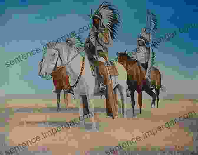 A Painting Depicting A Native American Riding On Horseback In Front Of A Vast Landscape Our Land Before We Die