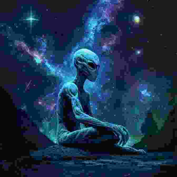 An Ethereal Image Of An Alien Spacecraft Hovering Over A Meditating Human, Symbolizing The Intervention Of Extraterrestrial Forces In Our Spiritual Journey. Reign Of The Anunnaki: The Alien Manipulation Of Our Spiritual Destiny