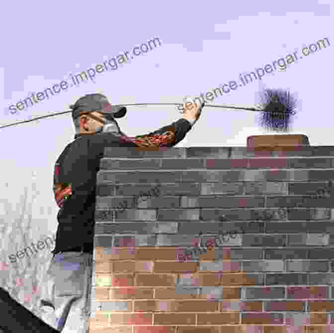 Image Of A Person Using A Chimney Brush To Clean The Chimney, Ensuring Proper Airflow And Preventing Blockages. Fire Places: A Practical Design Guide To Fireplaces And Stoves Indoors And Out